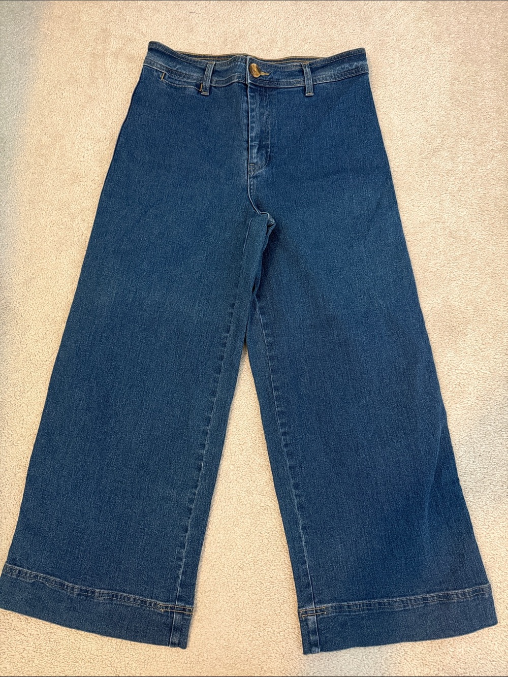 H&M 10 High Rise Sailor Marine Wide Leg cropped jeans 👖